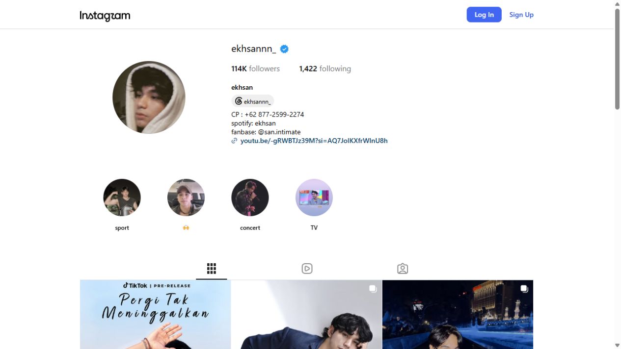 Ekhsan verified Instagram profile